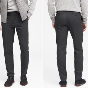 Banana Republic Standard Fit Trousers Grey 120s Italian Wool Dress Pant 36x34
